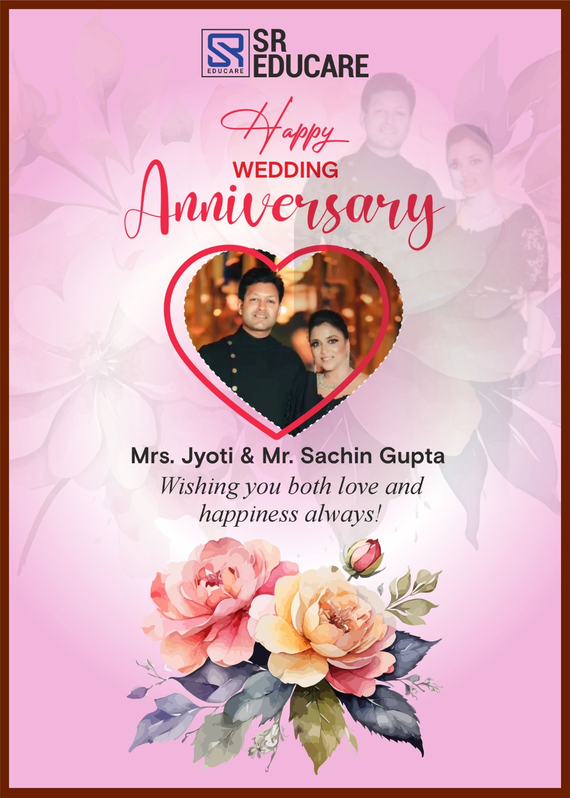 Happy Marriage Anniversary to our dear Sir & Ma’am! 💐 May your life together always be filled with love, happiness, and beautiful memories. Wishing you many more wonderful years ahead. ❤️
#AnniversaryWishes #TogetherForever #SREducare