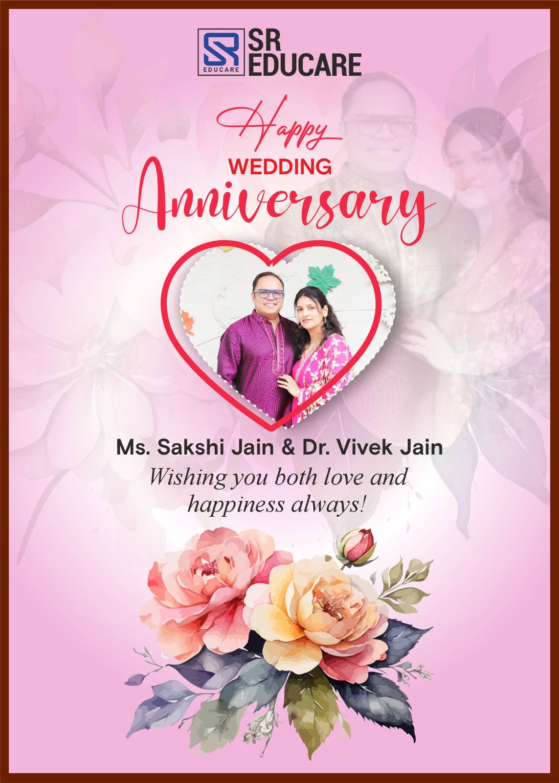 Happy Marriage Anniversary to our dear Sir & Ma’am! 💐 May your life together always be filled with love, happiness, and beautiful memories. Wishing you many more wonderful years ahead. ❤️
#AnniversaryWishes #TogetherForever #SREducare