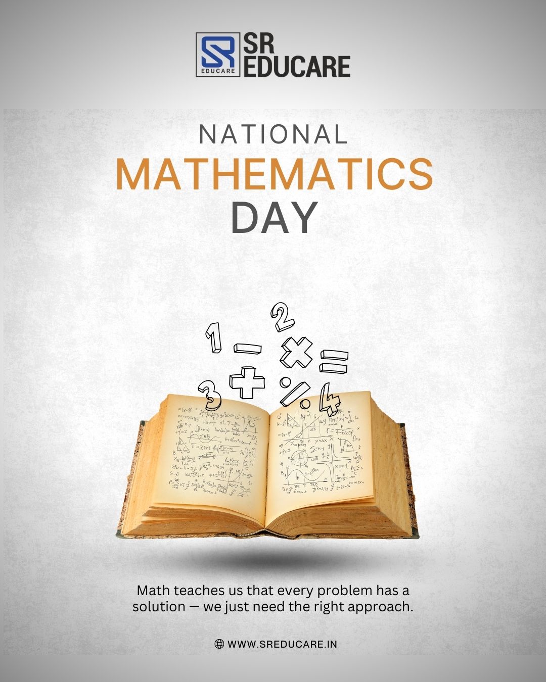 ✨ Happy National Mathematics Day! ✨
Celebrating the beauty of numbers, patterns, and problem-solving that shape our world.
Let’s inspire young minds to think, explore, and discover the magic in mathematics! 🔢💡

#NationalMathematicsDay #MathsDay #LearningIsFun #EarlyEducation #InspireYoungMinds #EducationMatters #sreducare