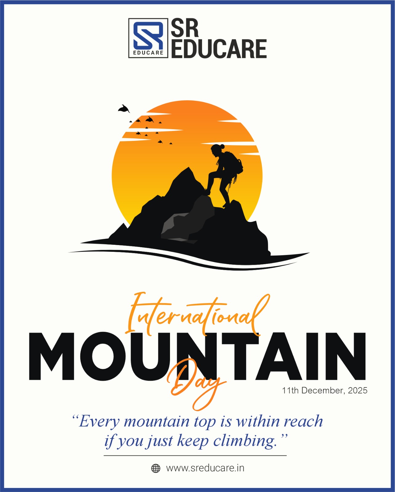 Mountains teach us strength, resilience, and the beauty of rising above every challenge. 🌄✨
Celebrating International Mountain Day by inspiring young minds to aim higher, dream bigger, and climb confidently toward their future. 🏔️💛
#InternationalMountainDay #MountainDay #KeepClimbing #InspireYoungMinds #LearningJourney #EducationMatters #sreducare #GrowTogether #StayInspired #NatureLessons