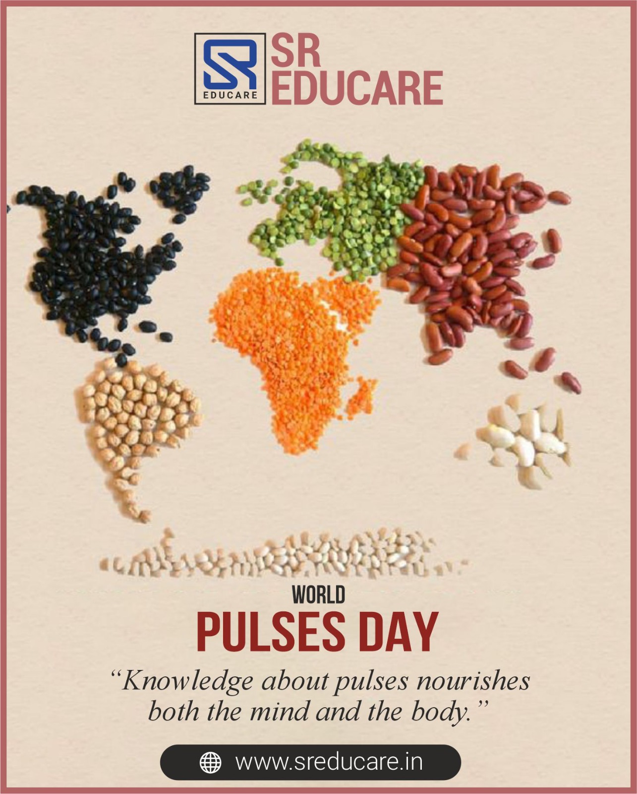 On World Pulses Day, we celebrate nature’s superfood 🌾
Nutritious, affordable, and planet-friendly — pulses truly make a difference.

#WorldPulsesDay #PulsesMatter #NutritionForAll #HealthyIndia #SustainableDiet #SREducare
