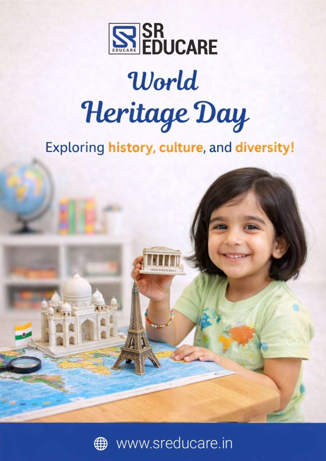 Celebrating the beauty of our past and the stories that shaped our future. 🌏🏛️
On World Heritage Day, let’s honor and protect the incredible monuments, cultures, and traditions that connect generations across time. Every heritage site is a reminder of where we come from and a treasure we must preserve for the future. ✨

#WorldHeritageDay #ProtectOurHeritage #CulturalHeritage #HeritageMatters #HistoryLivesOn #IncredibleIndia #PreserveThePast #GlobalHeritage #LegacyForFuture #ProudHeritage #HeritageConservation #SREducare