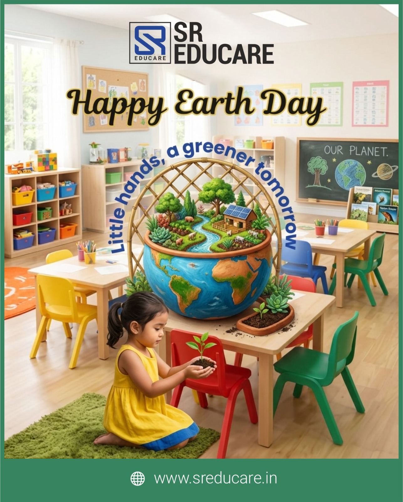Little hands today, big change tomorrow. 💚
From planting tiny saplings to learning the value of nature, our little learners are taking their first steps toward a greener, brighter Earth. 🌱

Let’s nurture young minds to love, respect, and care for the world they will inherit. Because the future of our planet begins in our classrooms today. 🌎✨

#WorldEarthDay #EarthDay #GoGreen #LittleStepsBigChange #SaveEarth #GreenFuture #EcoFriendlyKids #PlantATree #LoveOurPlanet #FutureGuardians  #TheShriRamWonderYears #SREducare #PreschoolLearning #LittleLearnersBigDreams