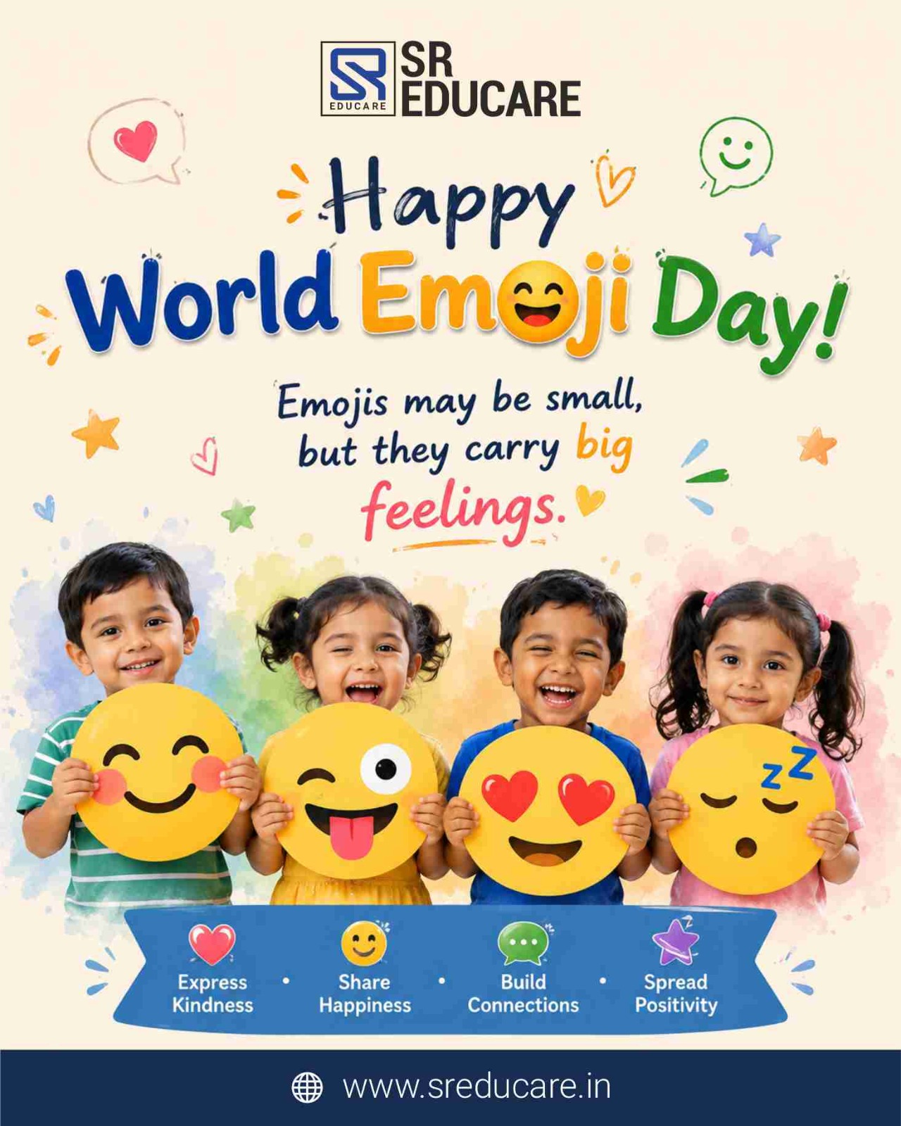 World Emoji Day! 🎉

A single emoji can brighten a day, express a feeling, and spread kindness without saying a word. Today, let's celebrate the little icons that add color, joy, and emotion to our everyday conversations.

Keep smiling, keep expressing, and keep sharing positivity—one emoji at a time! 💛✨

#WorldEmojiDay #EmojiDay #SpreadSmiles #ExpressYourself #DigitalCommunication #StayConnected #SmileMore #FunEveryday #SREducare