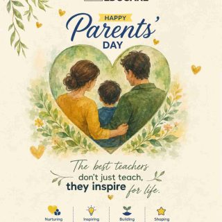 Happy Parents' Day! 💖

Behind every child's smile is the unconditional love, guidance, and support of their parents. Your patience, encouragement, and endless sacrifices lay the foundation for a brighter future.

Today, we celebrate the incredible role you play in shaping confident, kind, and compassionate individuals. Thank you for being your child's first teacher, biggest supporter, and lifelong inspiration.

Wishing all the wonderful parents a very Happy Parents' Day! 🌸

#ParentsDay #HappyParentsDay #Parenting #Family #Love #Gratitude #TogetherWeGrow #ChildDevelopment #SREducare