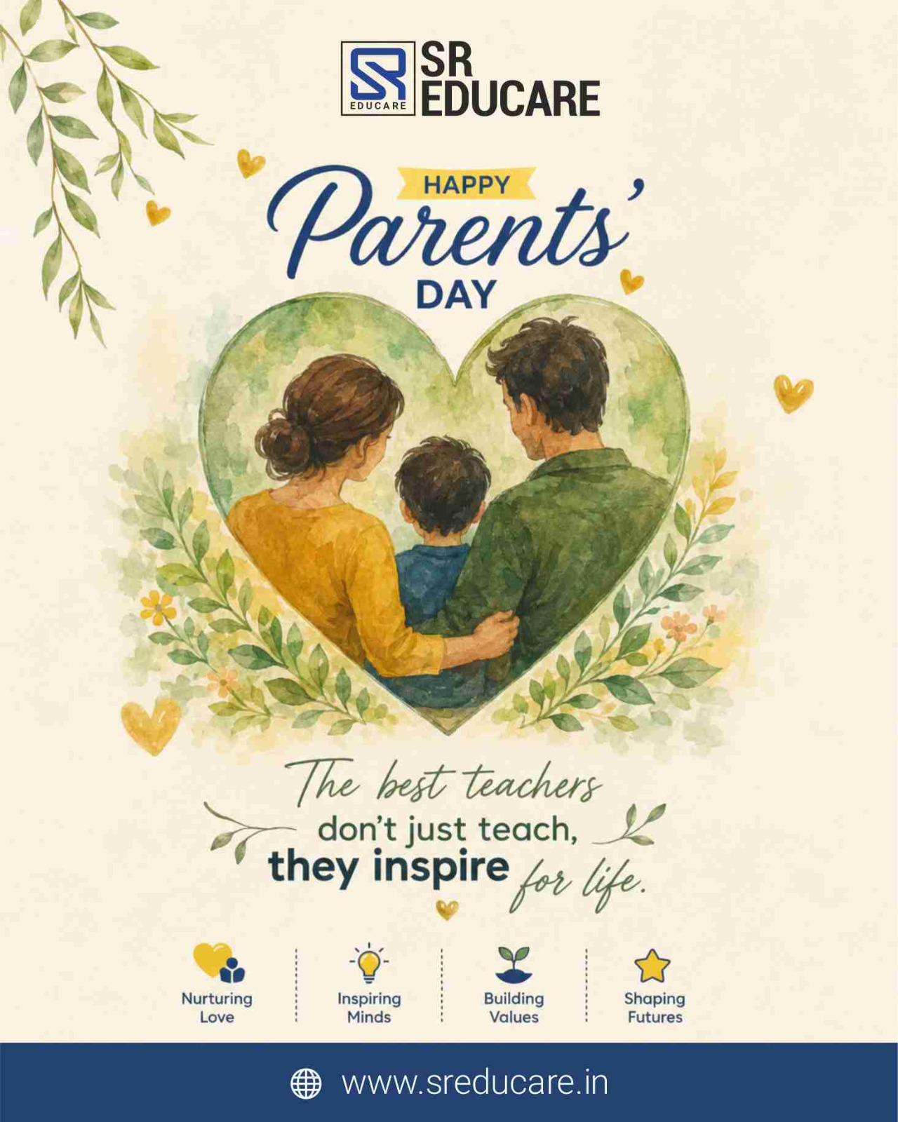 Happy Parents' Day! 💖

Behind every child's smile is the unconditional love, guidance, and support of their parents. Your patience, encouragement, and endless sacrifices lay the foundation for a brighter future.

Today, we celebrate the incredible role you play in shaping confident, kind, and compassionate individuals. Thank you for being your child's first teacher, biggest supporter, and lifelong inspiration.

Wishing all the wonderful parents a very Happy Parents' Day! 🌸

#ParentsDay #HappyParentsDay #Parenting #Family #Love #Gratitude #TogetherWeGrow #ChildDevelopment #SREducare