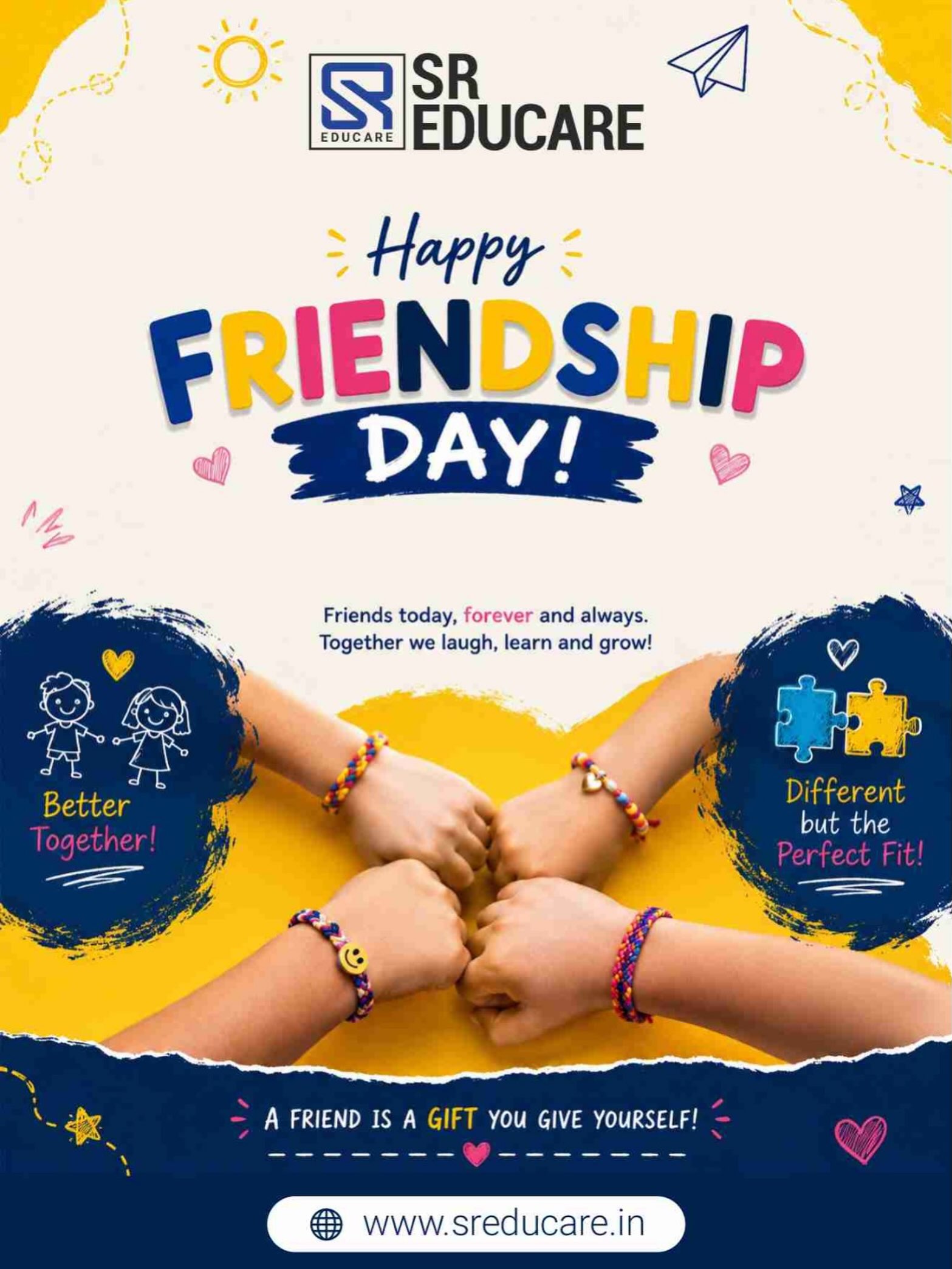 Friendship is all about laughter, little moments, and memories that last forever. Happy Friendship Day!

#FriendshipDay #HappyFriendshipDay #BestFriends #FriendshipGoals #ChildhoodMemories MakingMemories FriendsForever Friendship