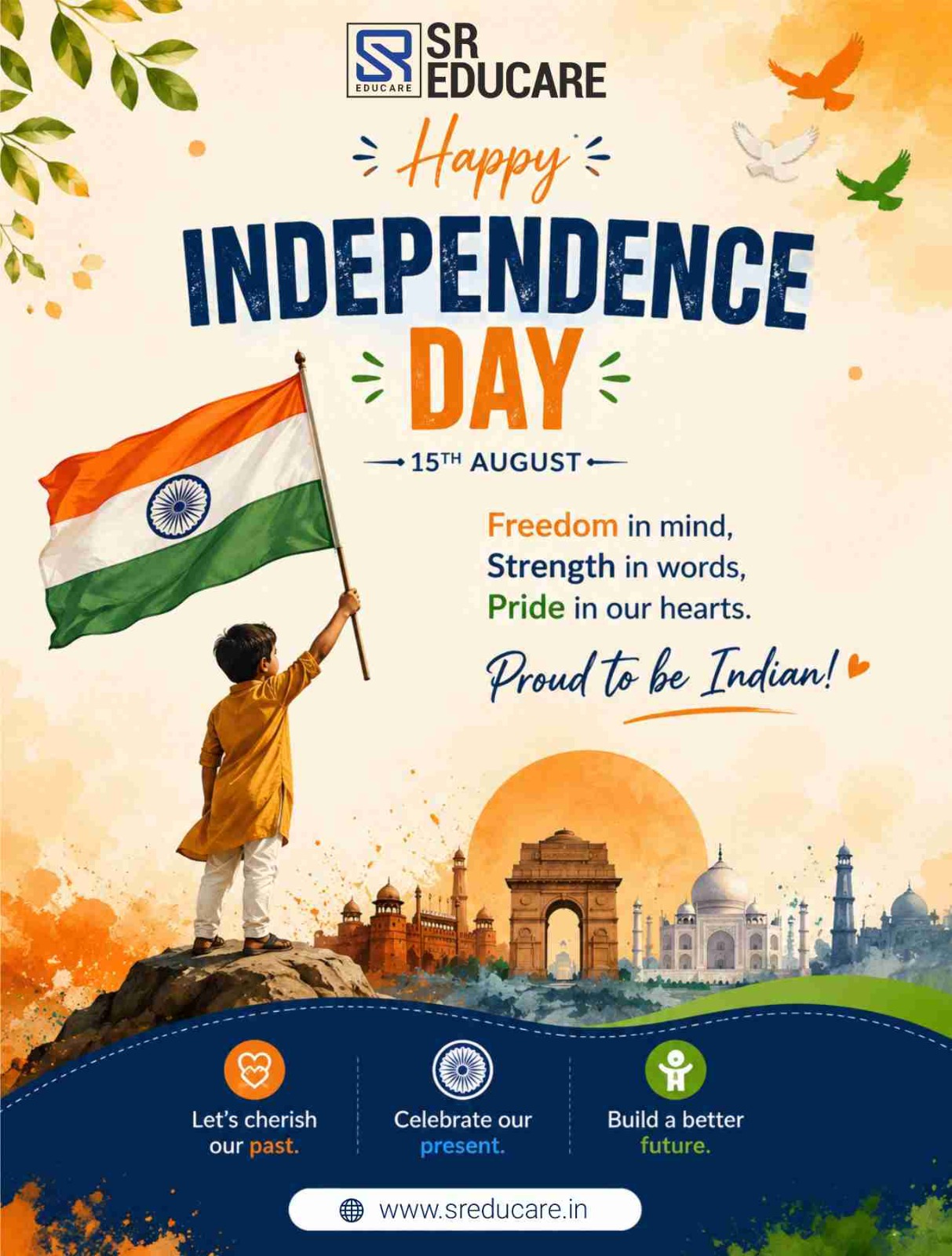 Little hands, big dreams, and a heart full of pride! 🇮🇳

This Independence Day, let’s celebrate the spirit of freedom and inspire our little ones to dream, learn, and grow into a brighter India.

#IndependenceDay #HappyIndependenceDay #ProudIndian #LittlePatriots #India #Freedom #YoungMinds #GrowingTogether #SREducare