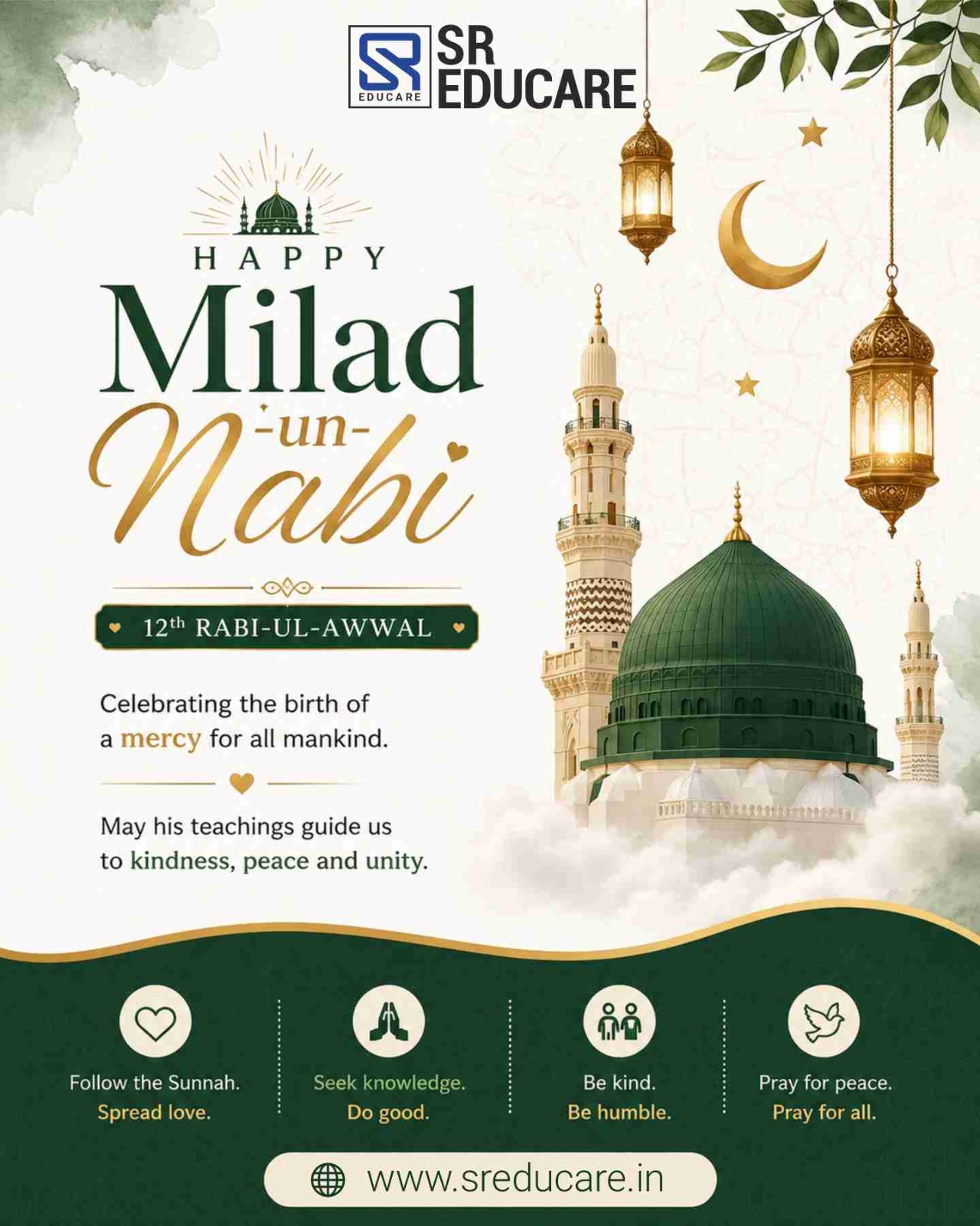 A day to celebrate kindness, compassion, and love.

On Milad-un-Nabi, let’s inspire our little ones to spread kindness, respect, and happiness wherever they go.

#MiladUnNabi #EidMiladUnNabi #SpreadKindness #LoveAndPeace #TeachKindness #LittleHearts #GrowingTogether #SREducare